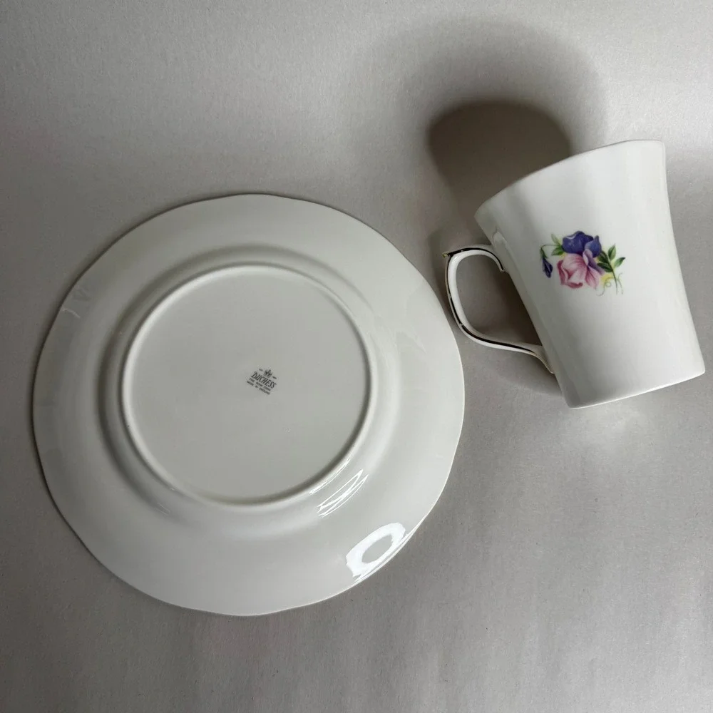 Duchess Fine Bone China Mug and Plate Set Floral Sweet Pea Made in‎ England